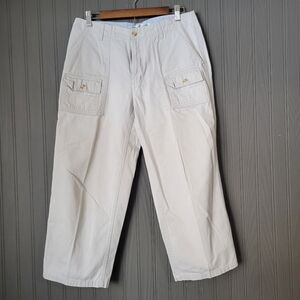 Tommy Hilfiger Capri Pants Cargo Wide Leg Off-White Women's Size 10